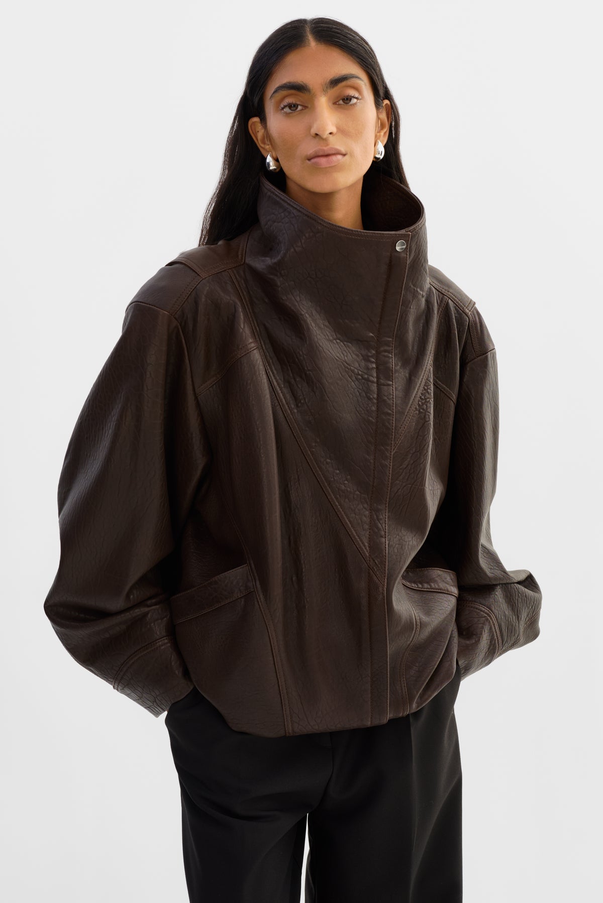 Ronja Oversized Leather Jacket