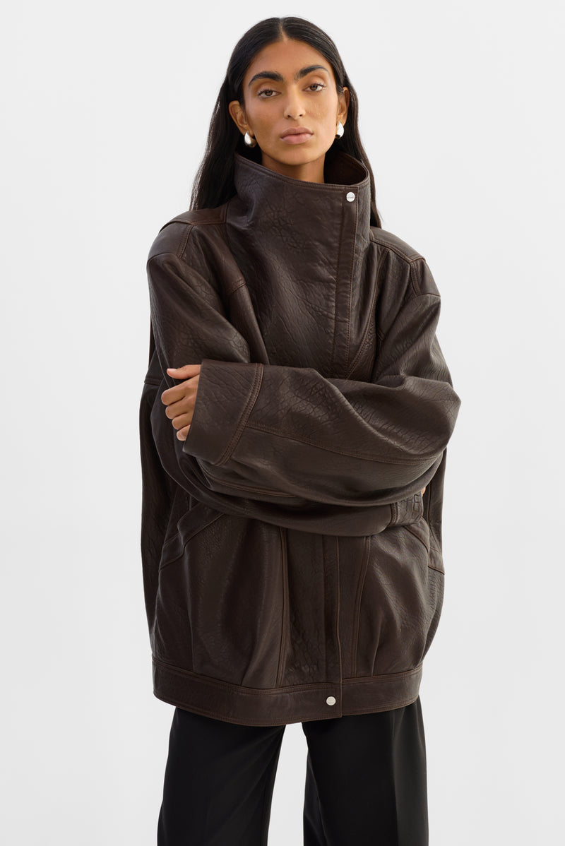 Ronja Oversized Leather Jacket