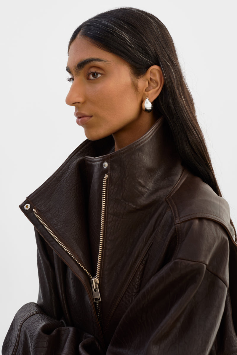 Ronja Oversized Leather Jacket