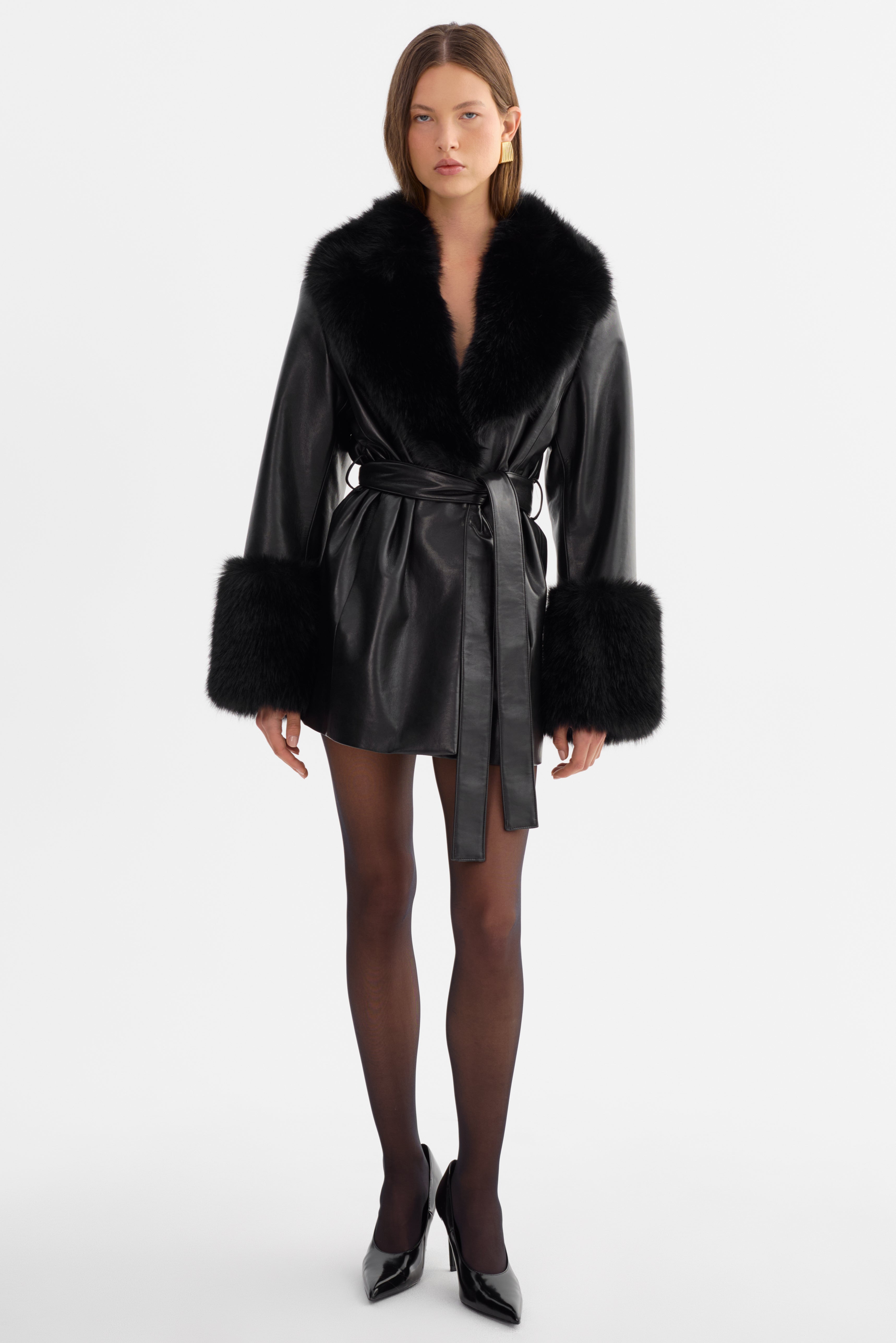 ROSABELLA | Manteau mi-long en cuir recyclé