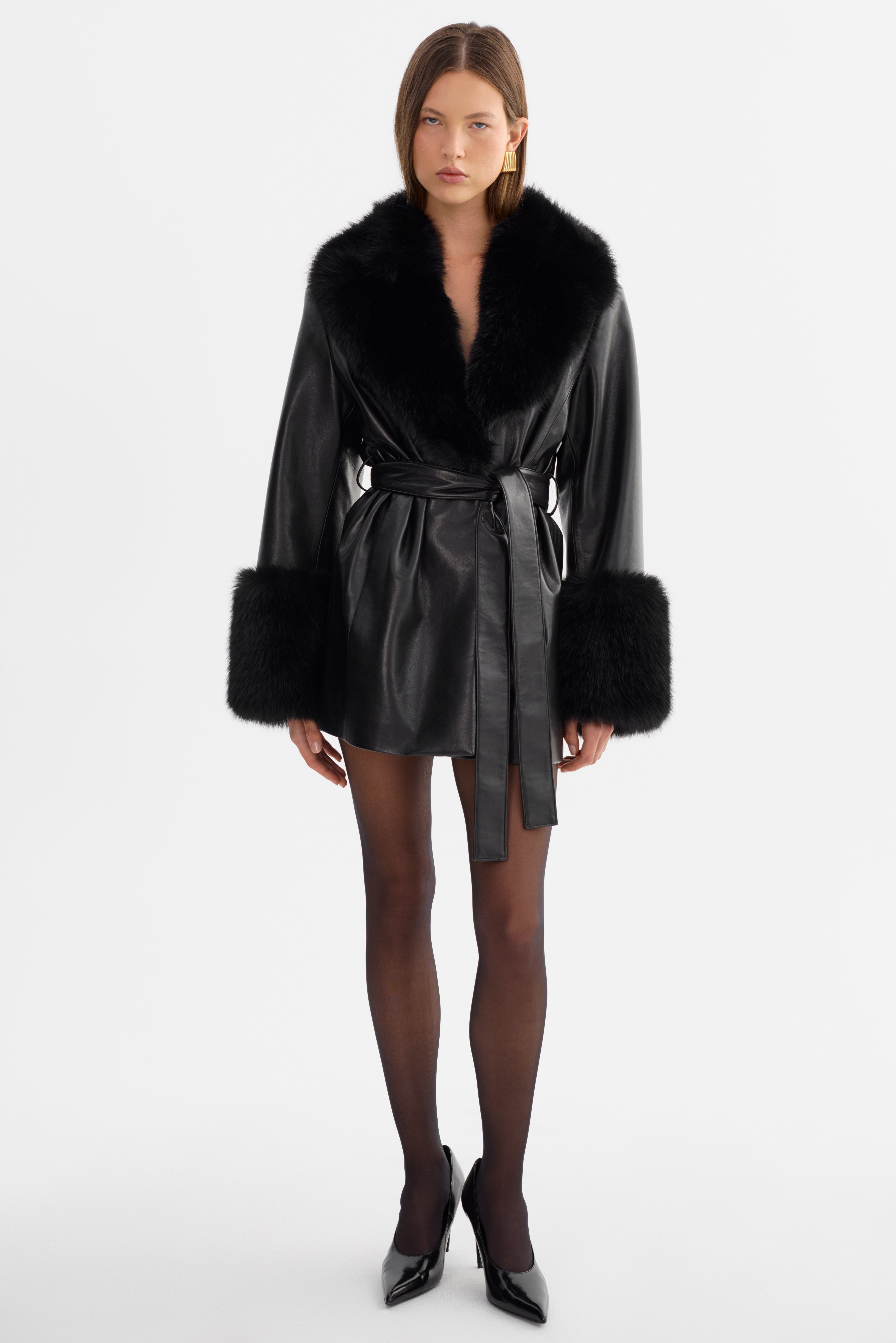 ROSABELLA | Manteau mi-long en cuir recyclé