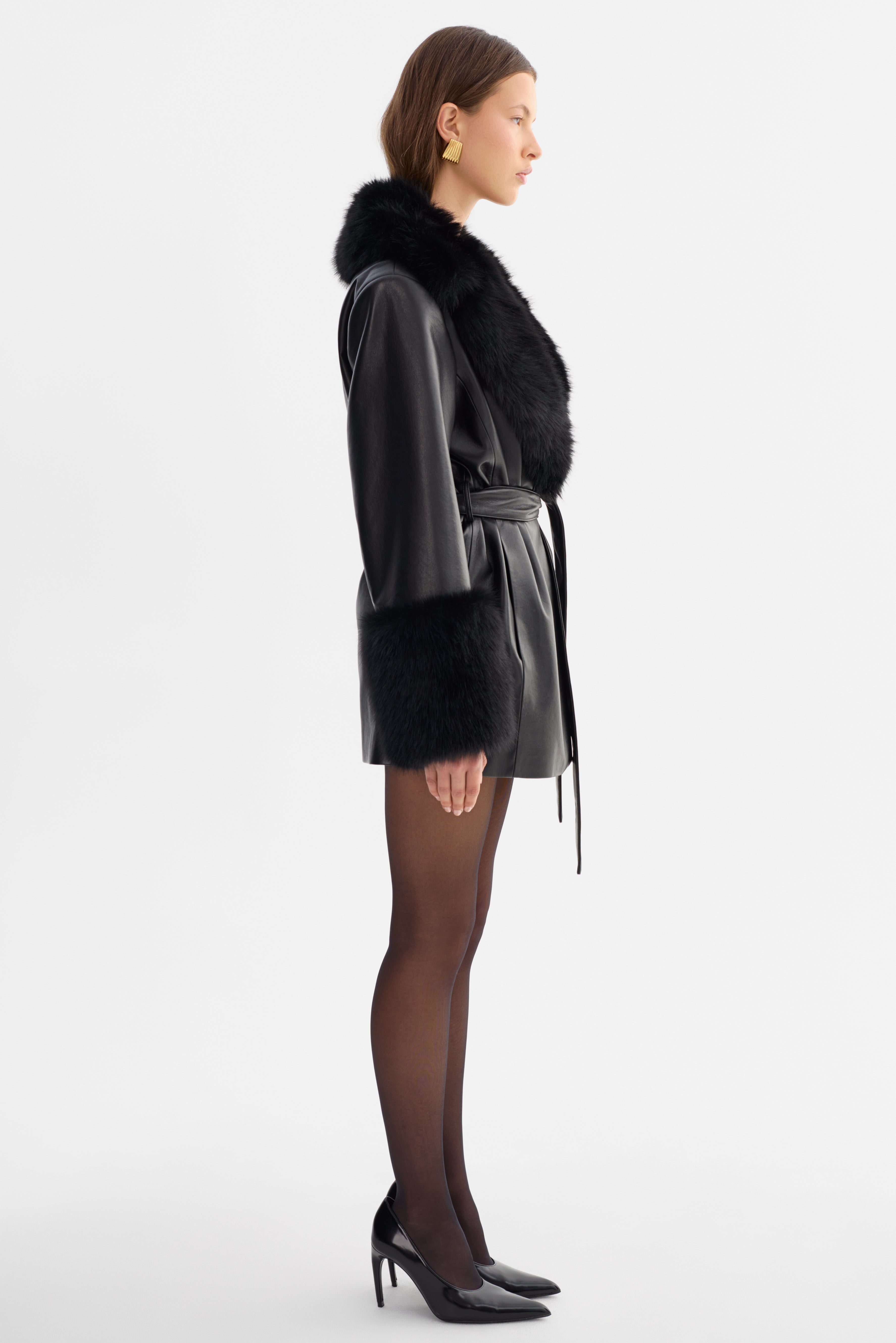 ROSABELLA | Manteau mi-long en cuir recyclé