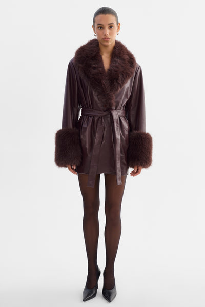 ROSABELLA | Recycled Leather Mid-Length Coat