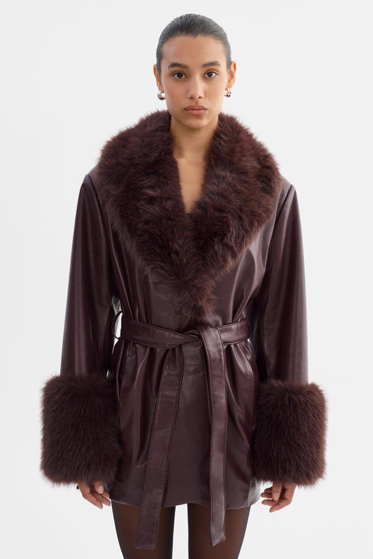 ROSABELLA | Recycled Leather Mid-Length Coat
