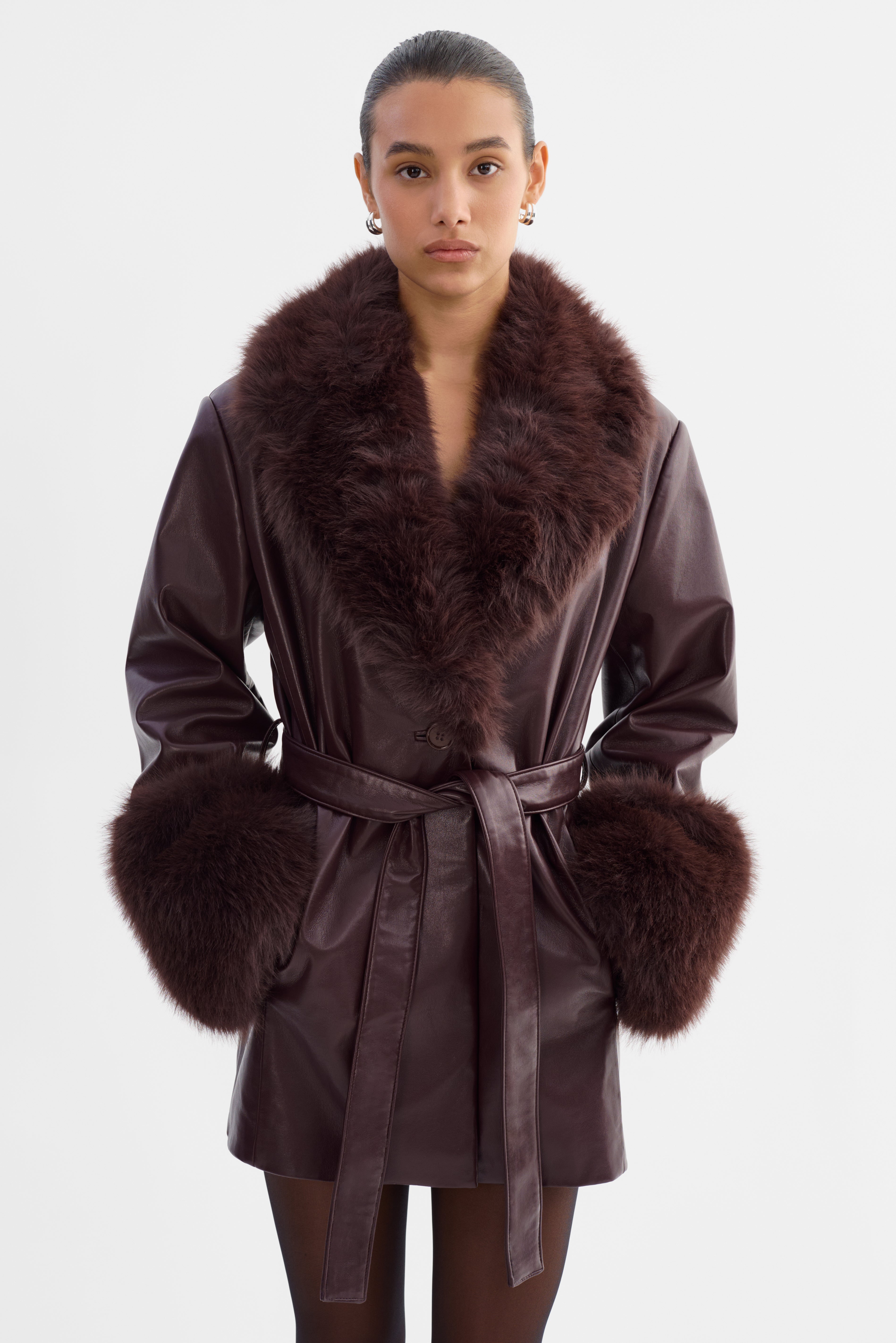 ROSABELLA | Manteau mi-long en cuir recyclé