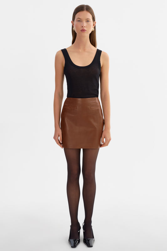 Jupes en cuir marron en ligne sur Zalando Jupes en cuir marron en ligne sur Zalando