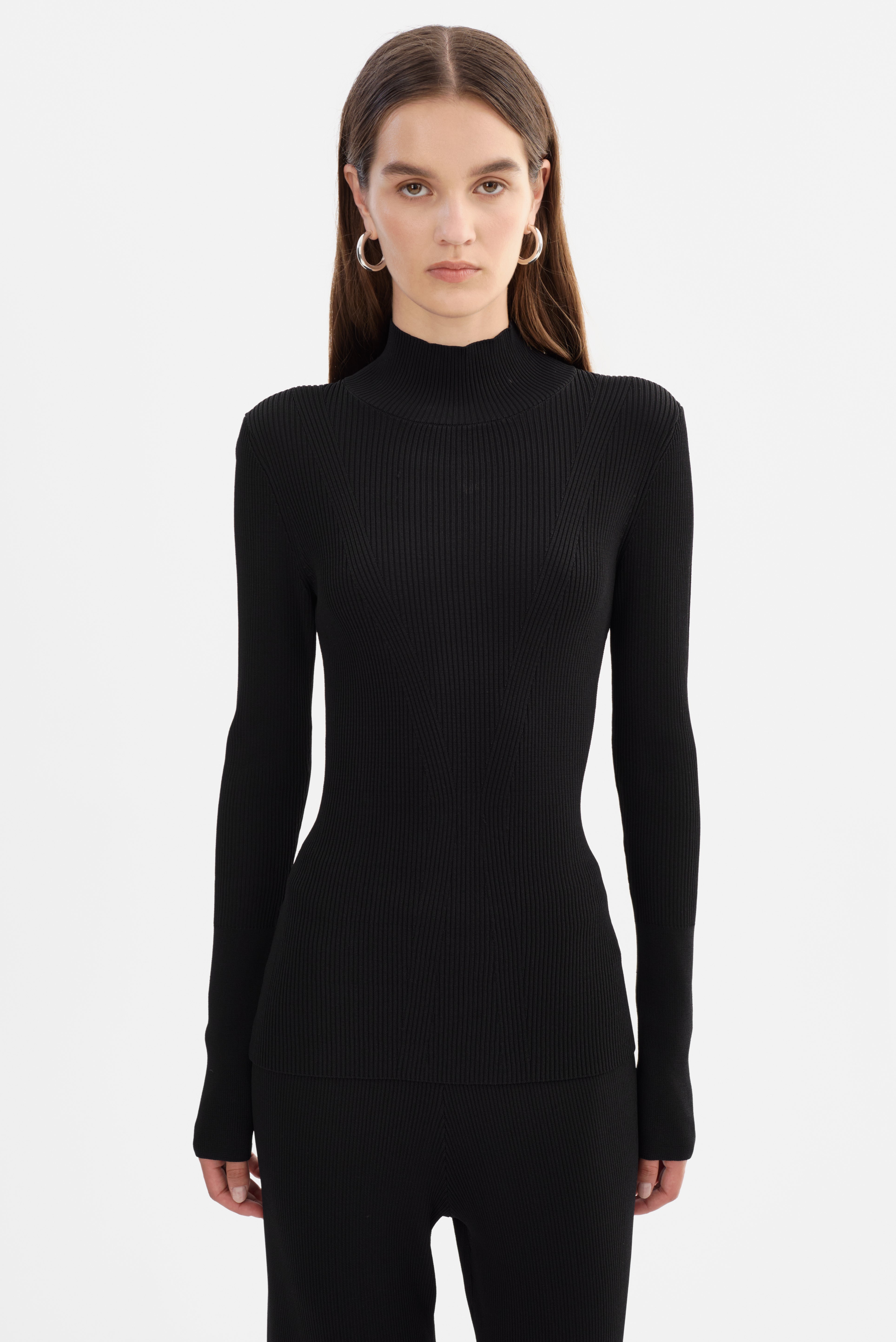 SANDRINE | Long Sleeve Mock Neck Top