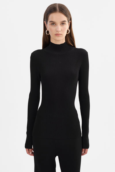 SANDRINE | Long Sleeve Mock Neck Top