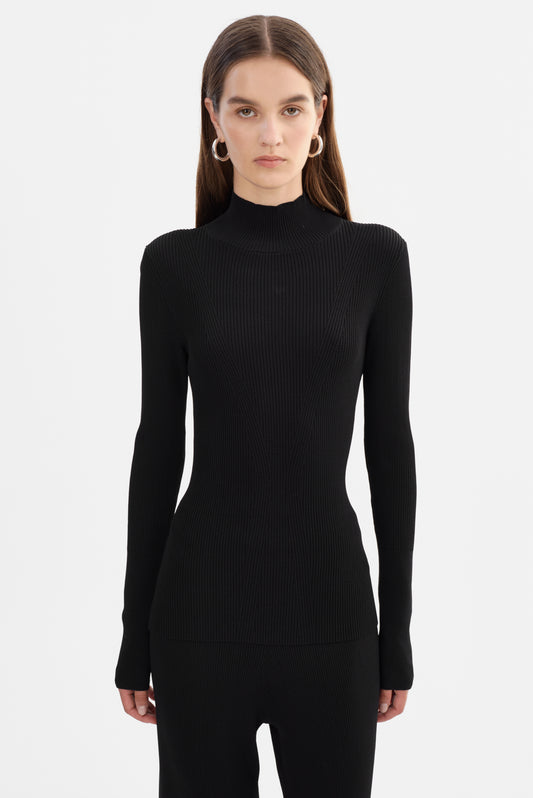 SANDRINE | Long Sleeve Mock Neck Top