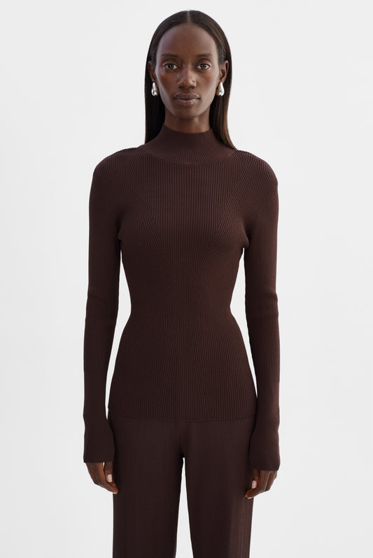 SANDRINE | Long Sleeve Mock Neck Top