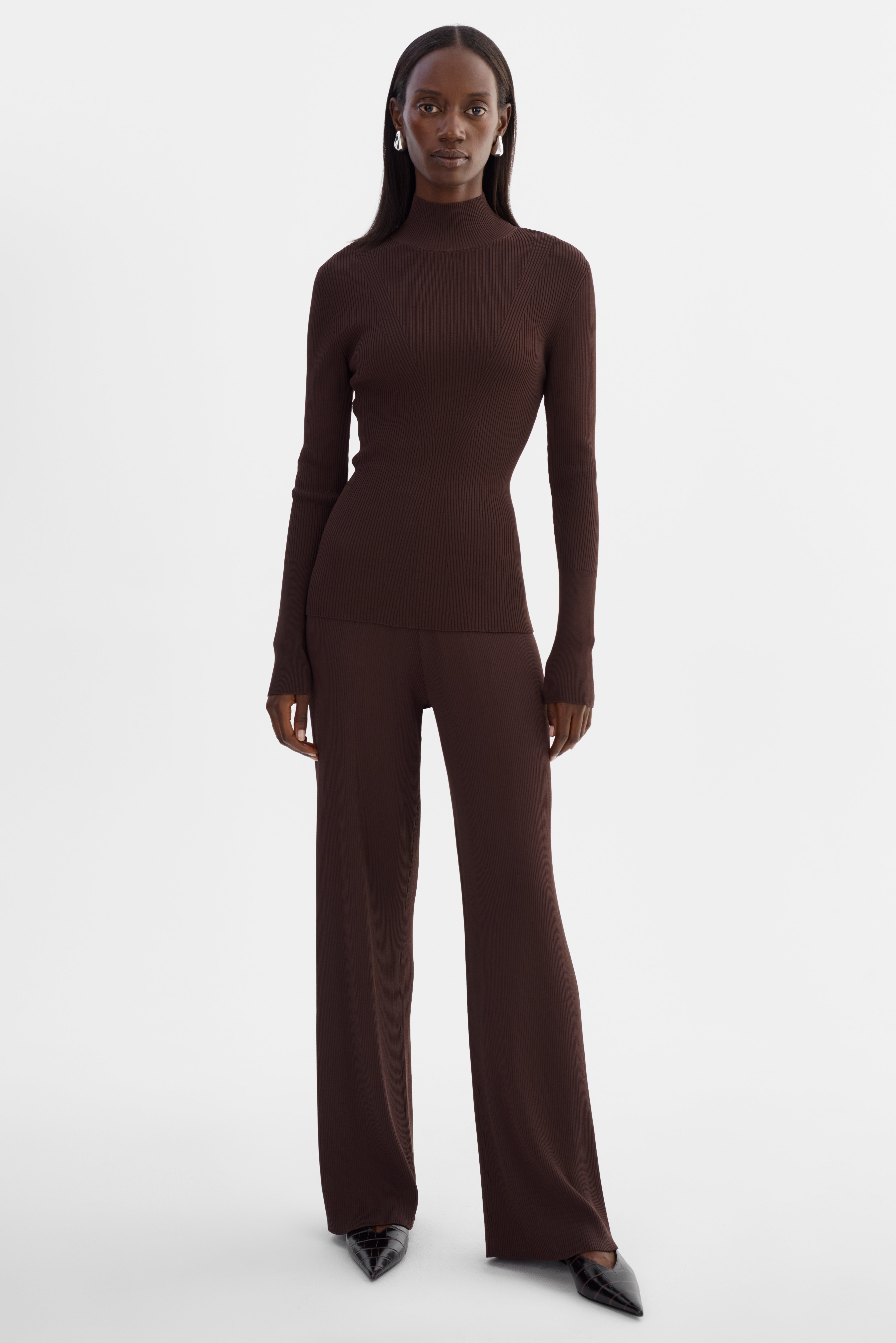SANDRINE | Long Sleeve Mock Neck Top
