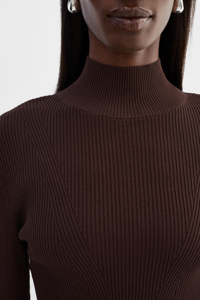 SANDRINE | Long Sleeve Mock Neck Top