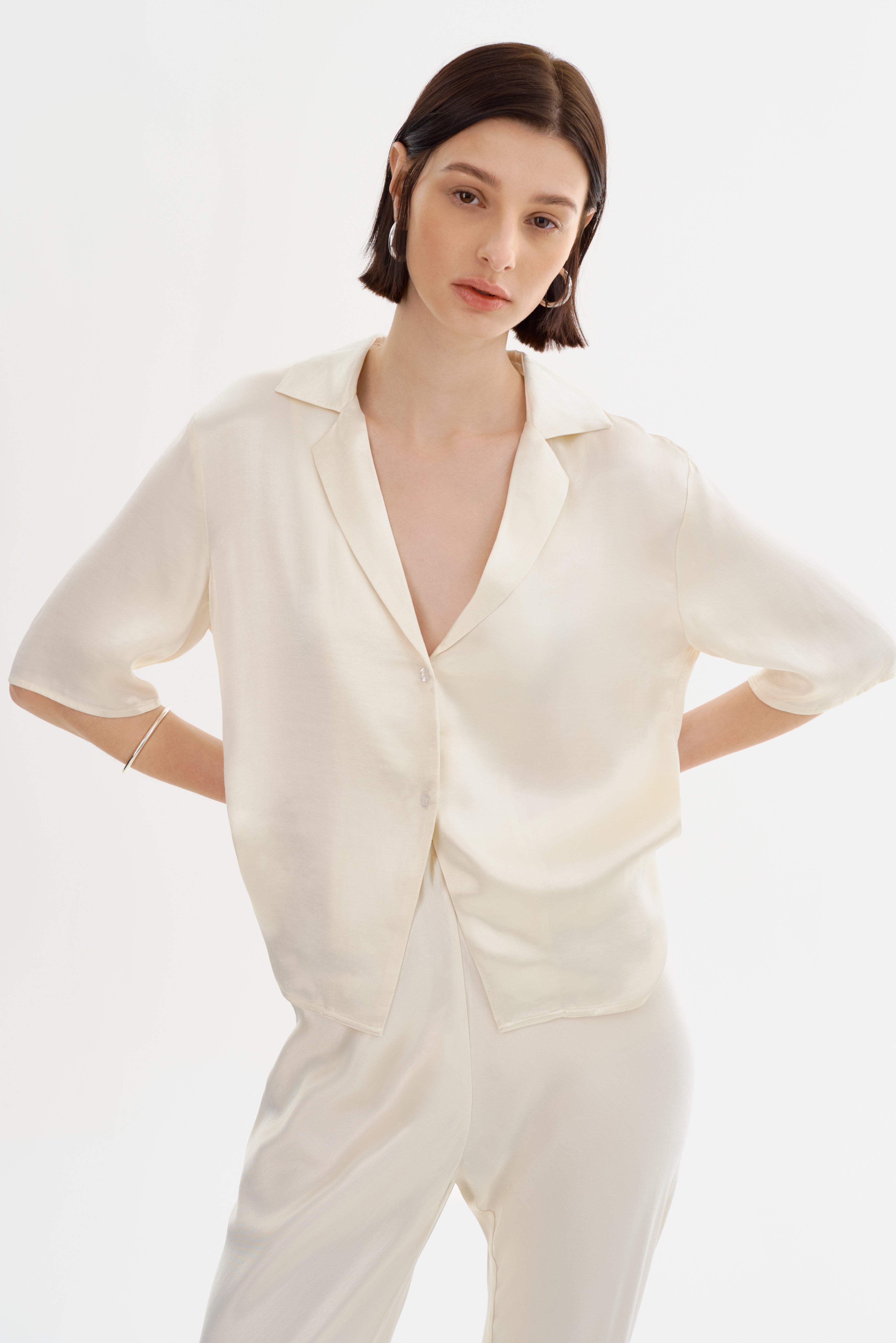 SARAI | Chemise à manches courtes en satin