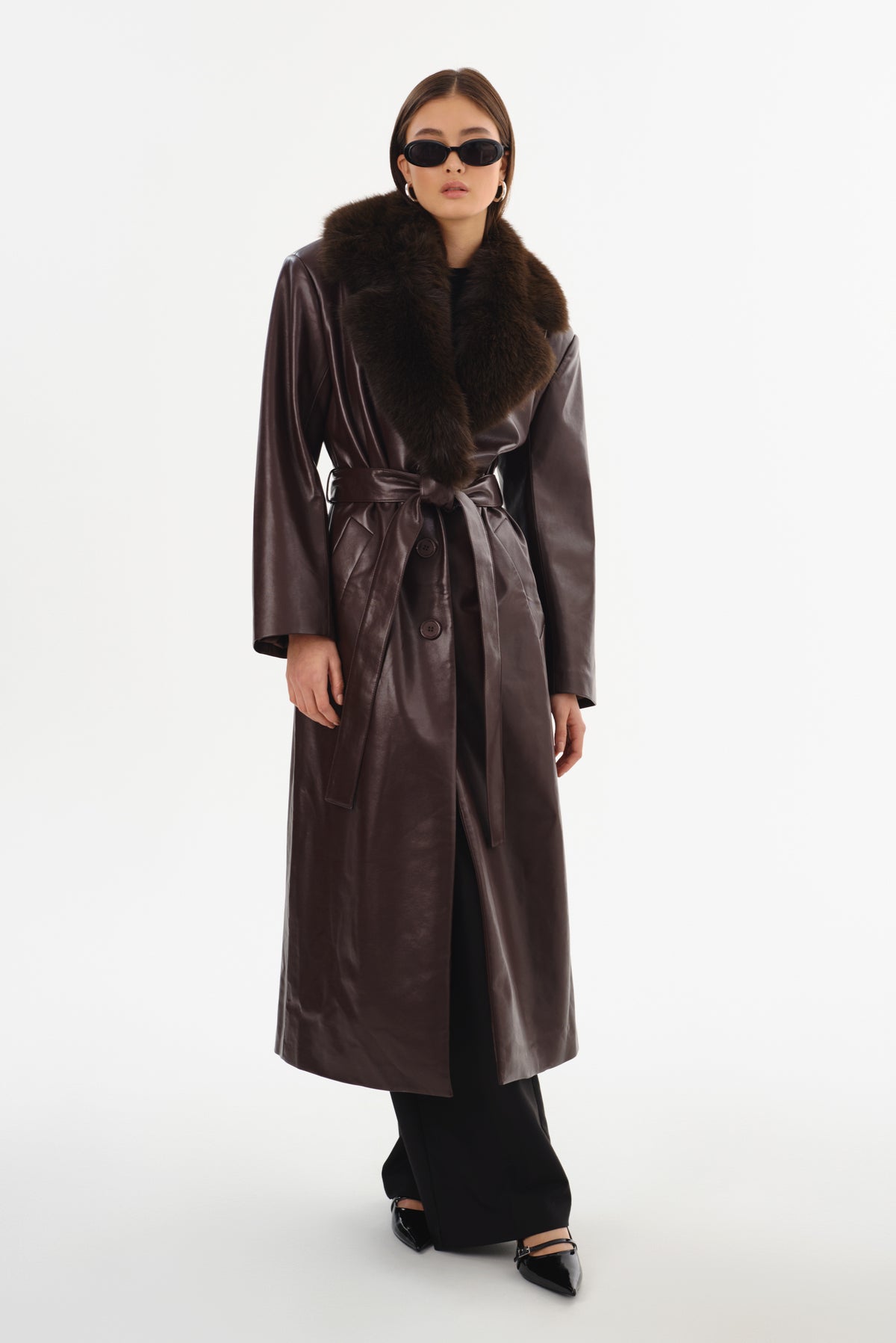 SARITA Recycled Leather Maxi Coat