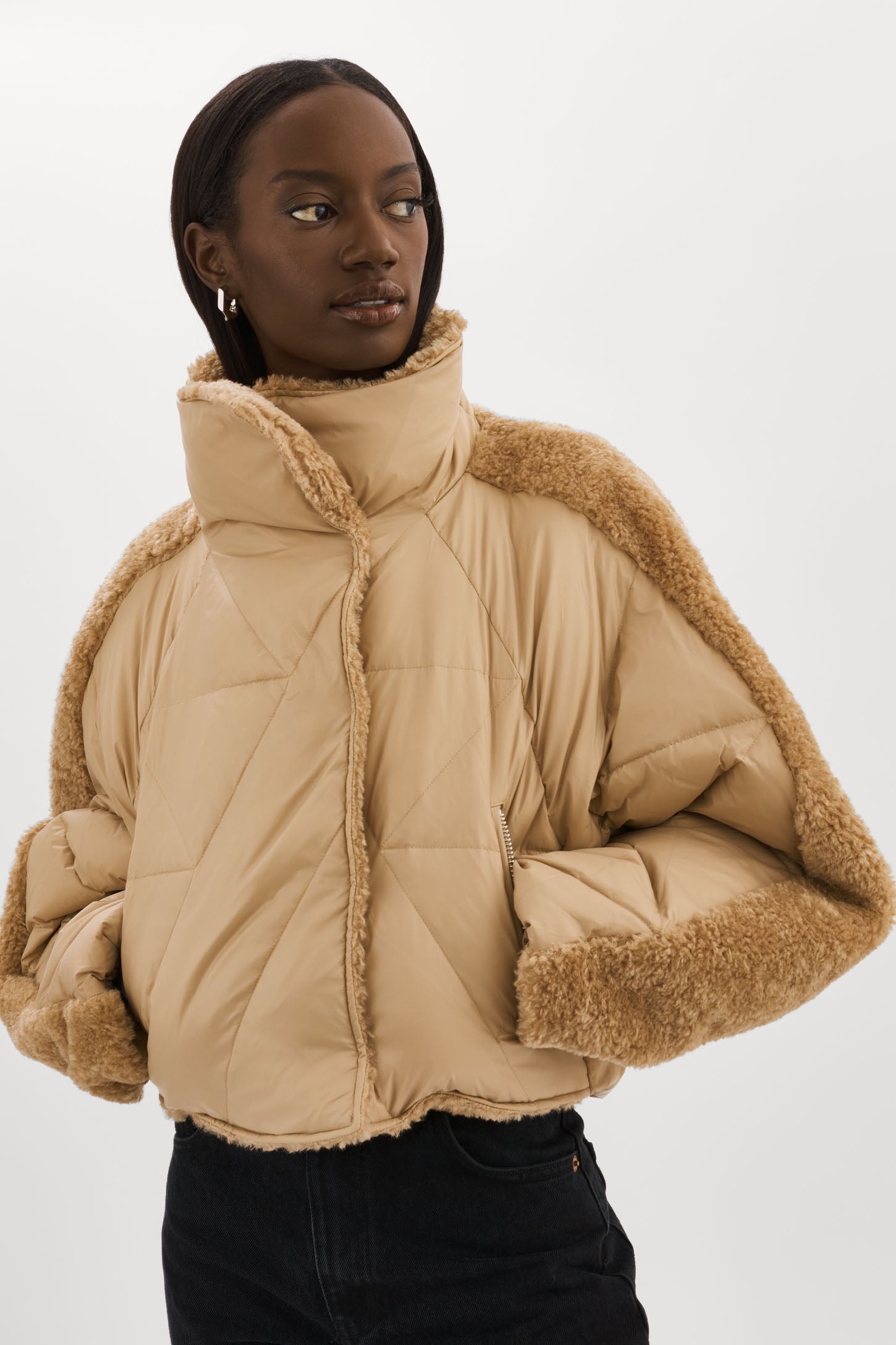 SHARON | Mixed Media Puffer Jacket – LAMARQUE