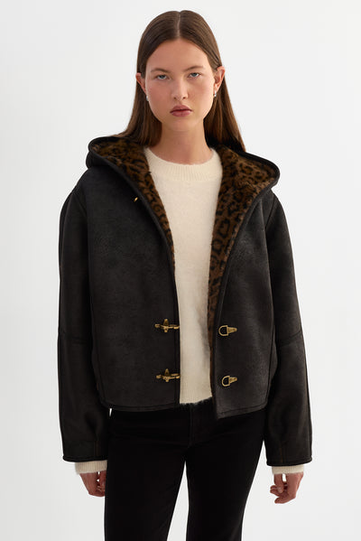 SHERYLL | Hooded Faux Suede Jacket