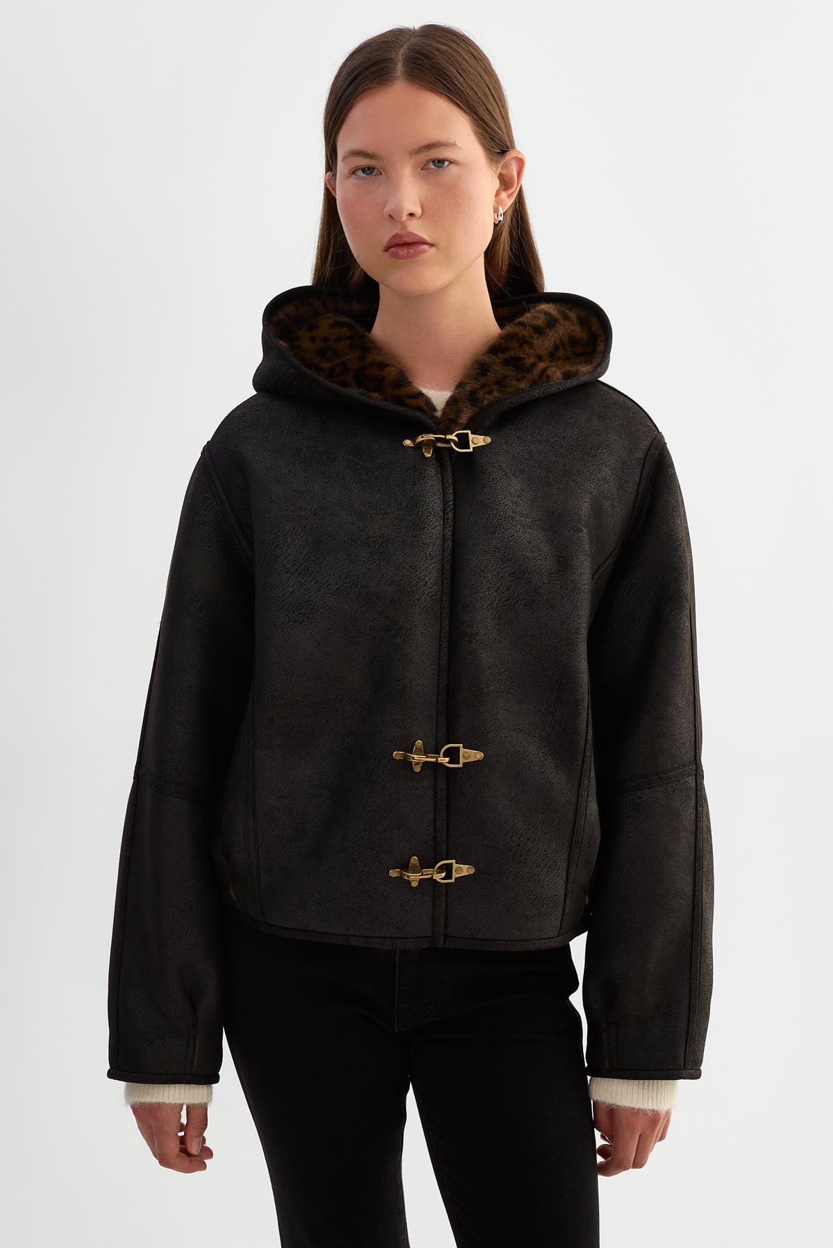 SHERYLL | Hooded Faux Suede Jacket