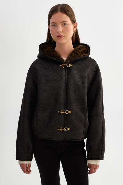 SHERYLL | Hooded Faux Suede Jacket