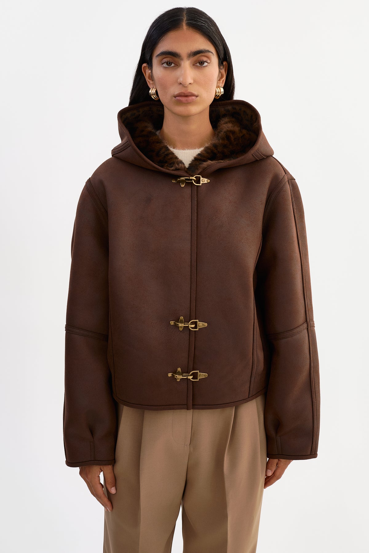 SHERYLL | Hooded Faux Suede Jacket