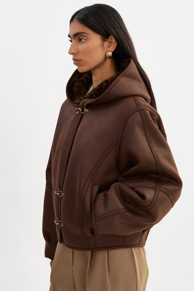 SHERYLL | Hooded Faux Suede Jacket