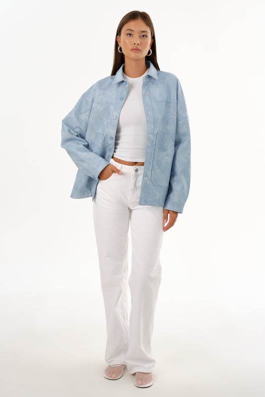 SIDONIE | Faux Leather Oversized Jacket