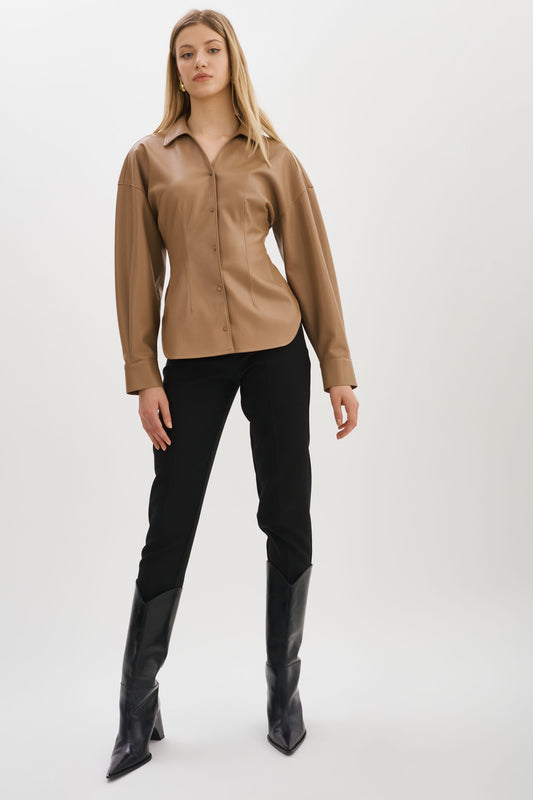SKYLAR | Faux Leather Shirt
