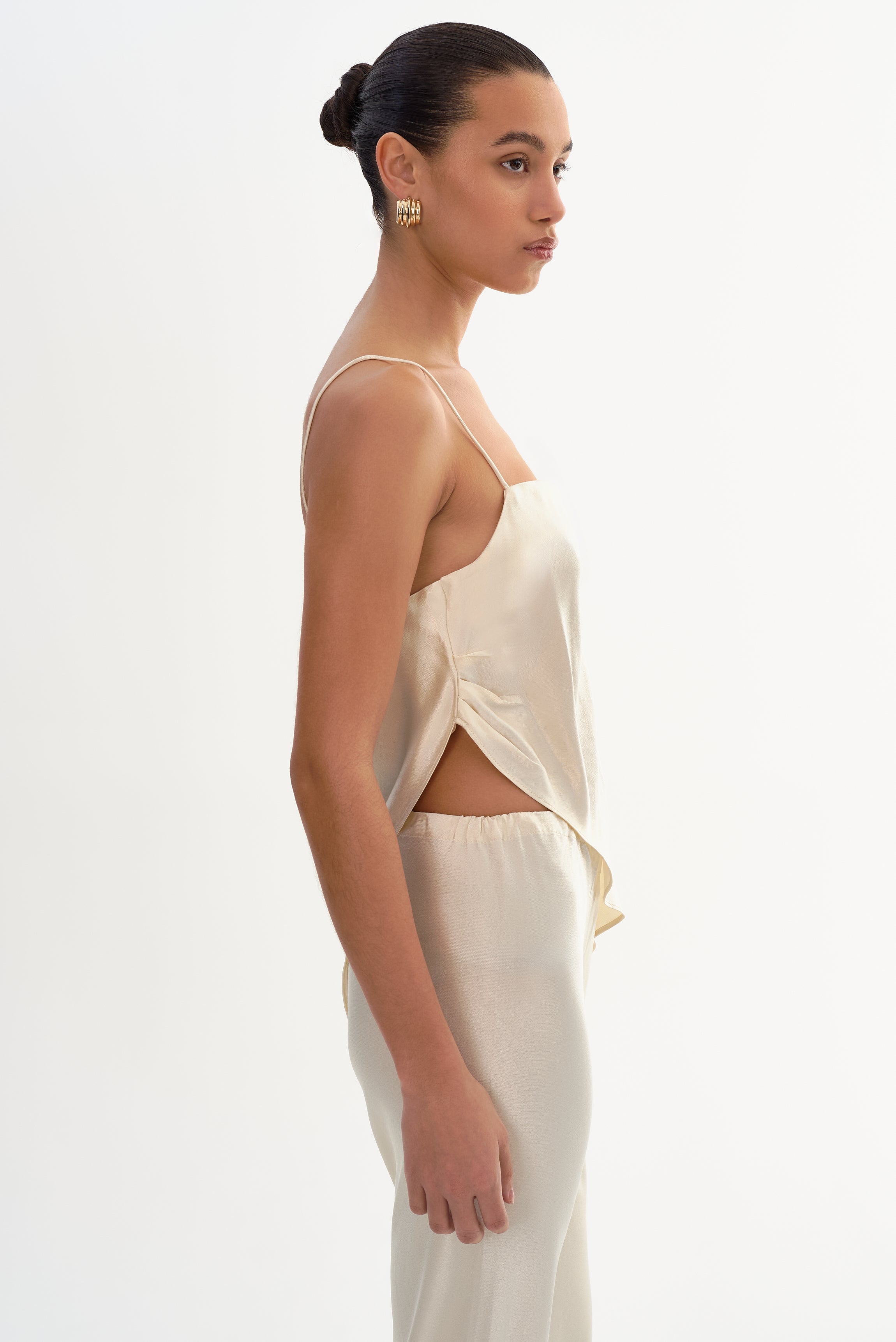 SOLANGE | Camisole drapée en satin