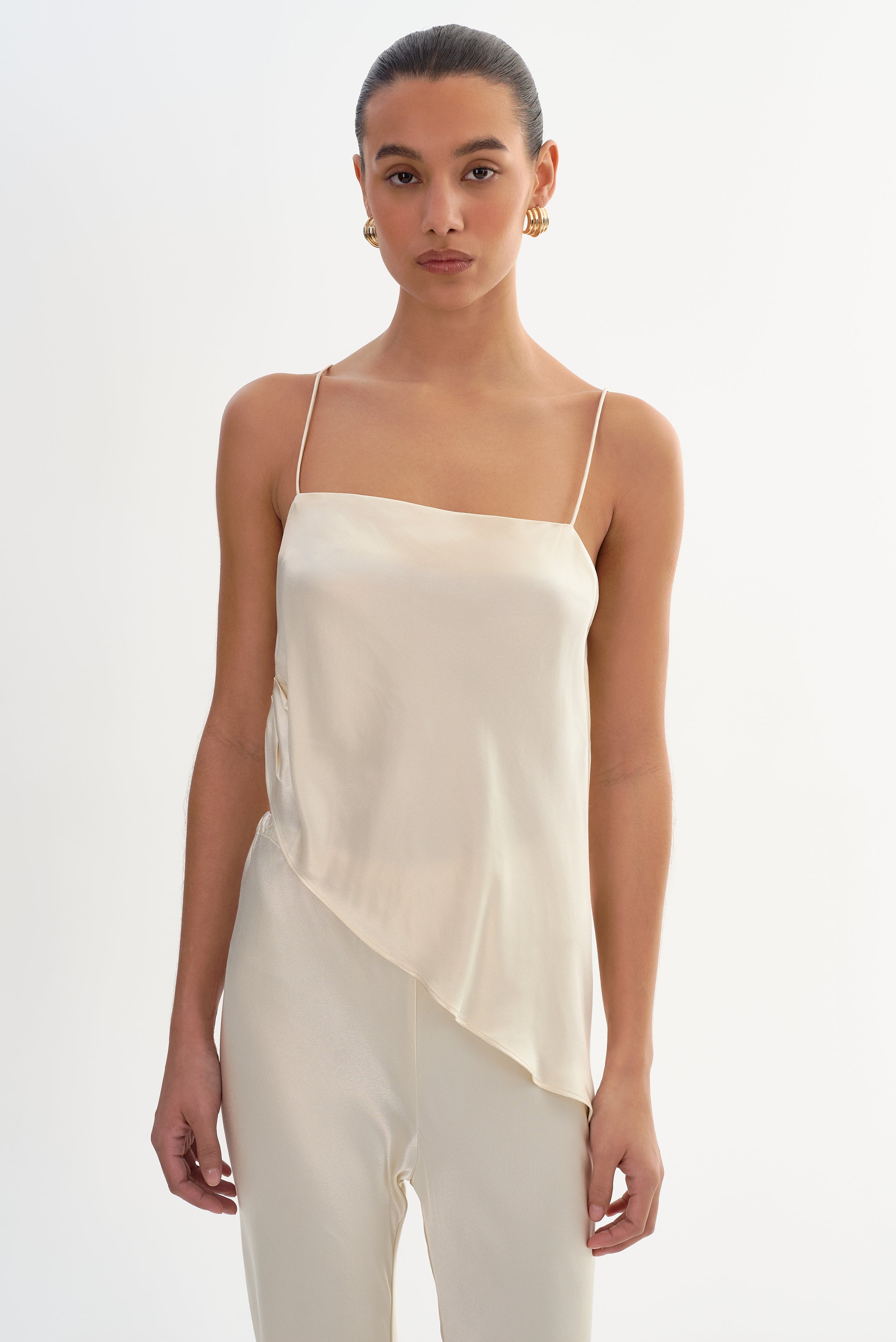 SOLANGE | Camisole drapée en satin