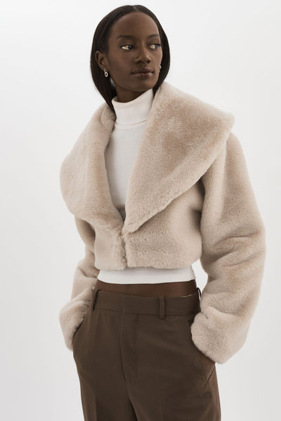 DANIKA | Cropped Faux Fur Jacket