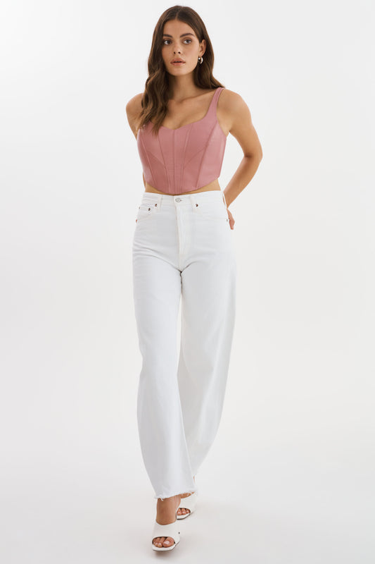 TABIA | Leather Corset Top