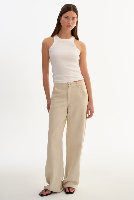 TALEEN | Linen Blend Twill Pants