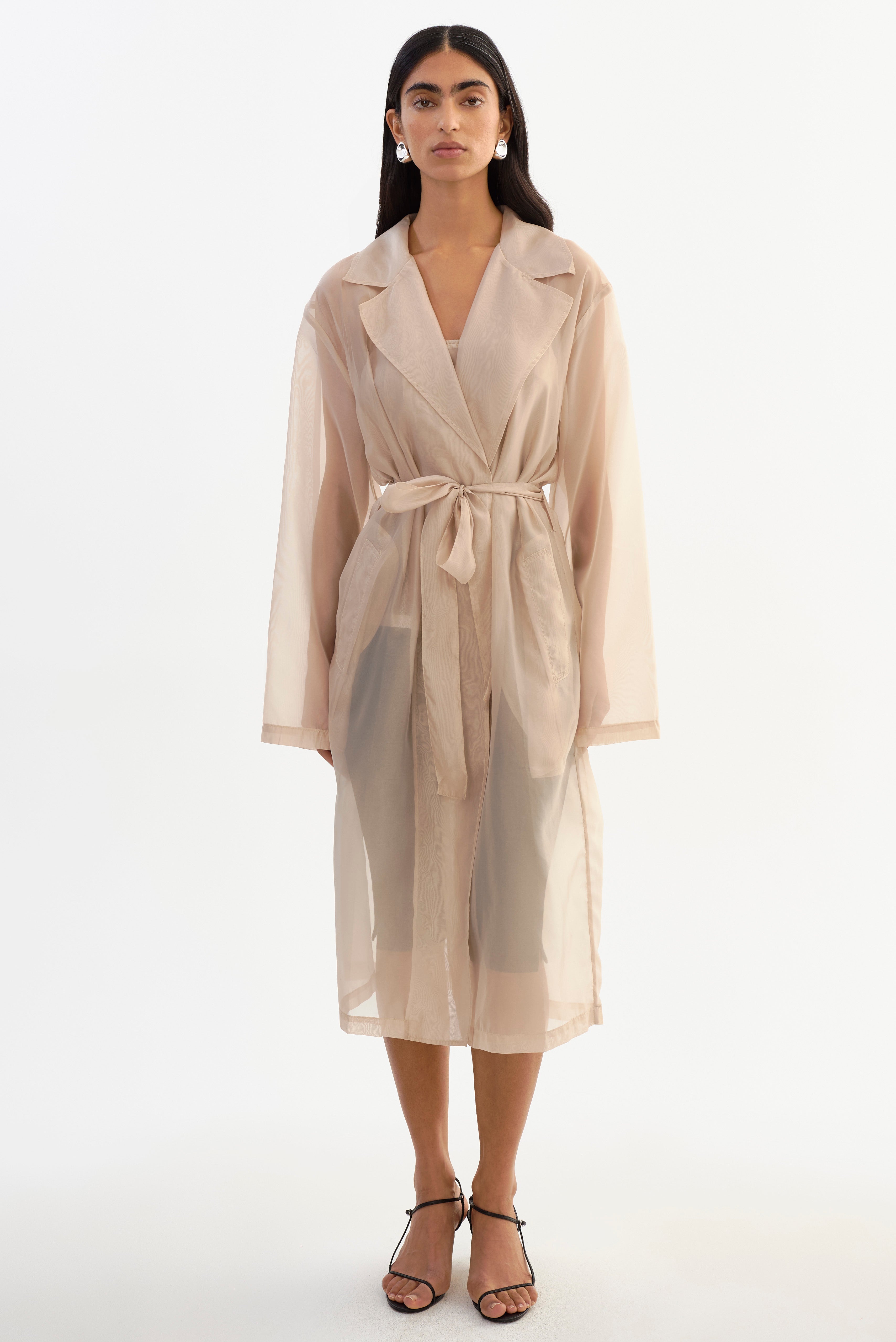 Lamarque Women's Talise Sheer Organza Trench Coat - Beige