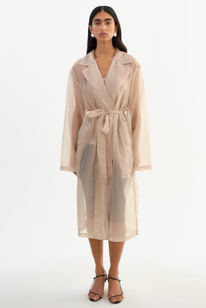 TALISE | Sheer Organza Trench Coat