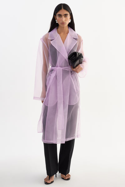 TALISE | Sheer Organza Trench Coat
