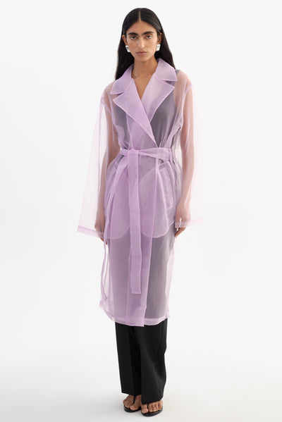 TALISE | Sheer Organza Trench Coat
