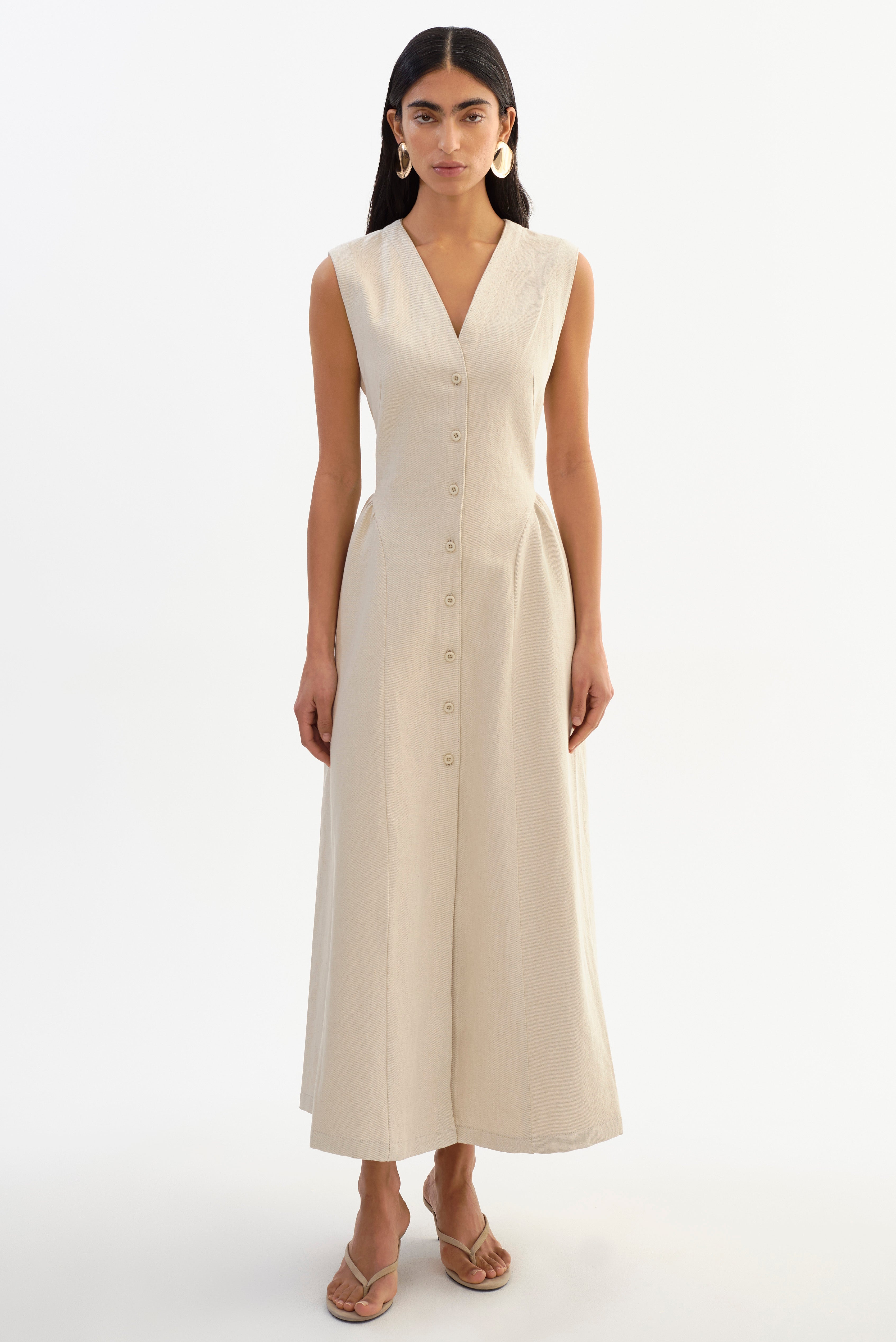 TAMIKA | Robe en sergé de lin mélangé