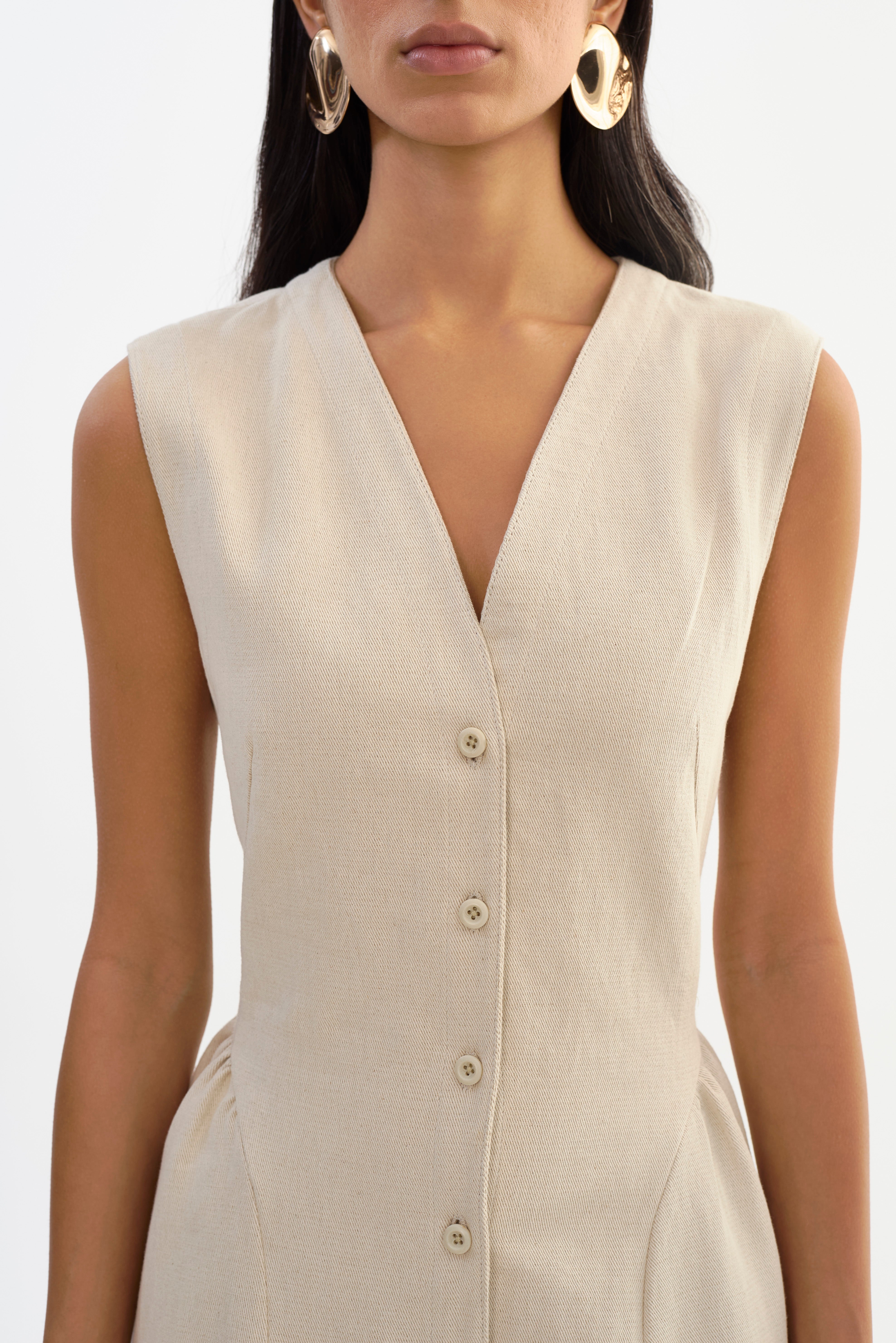 TAMIKA | Robe en sergé de lin mélangé