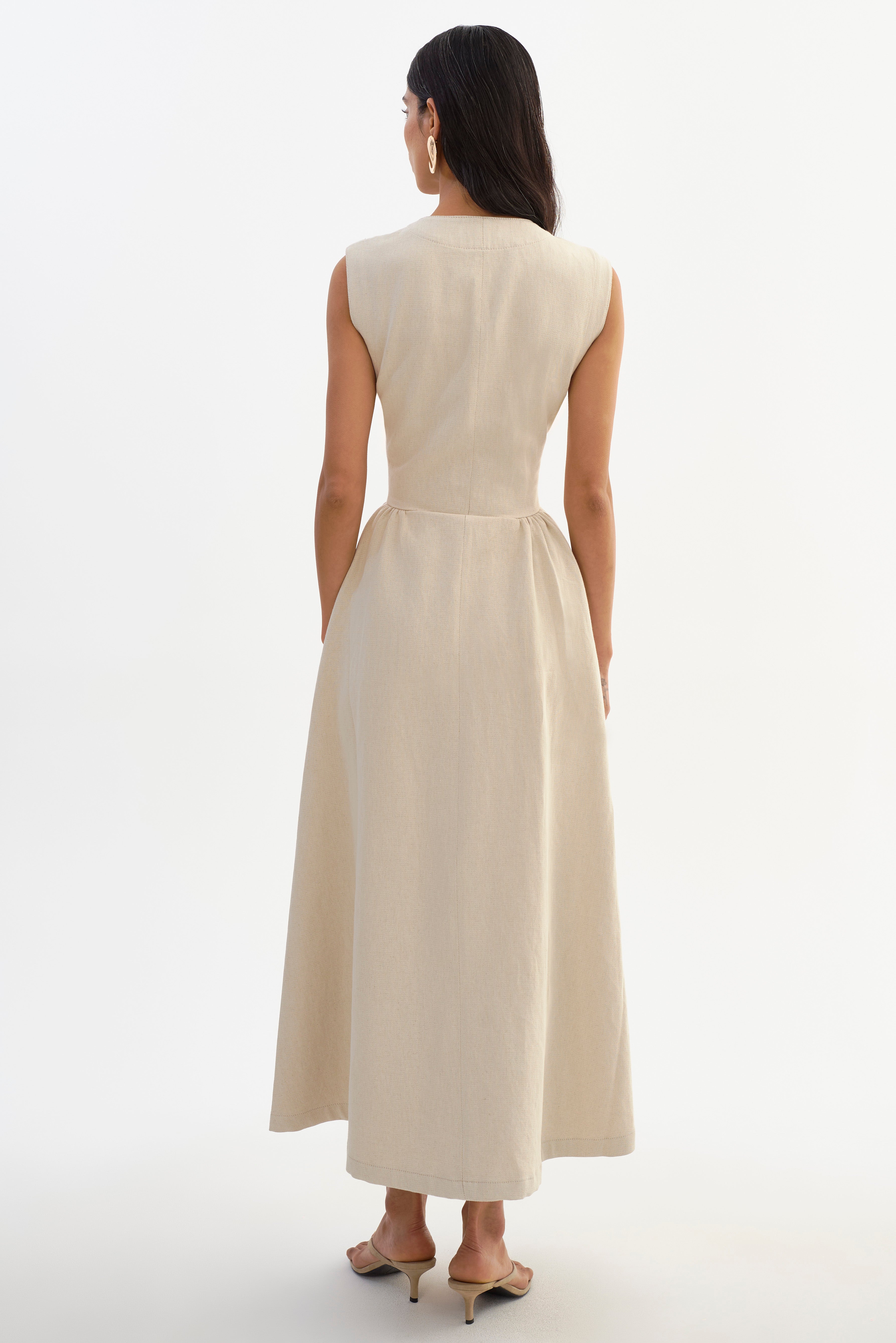 TAMIKA | Robe en sergé de lin mélangé