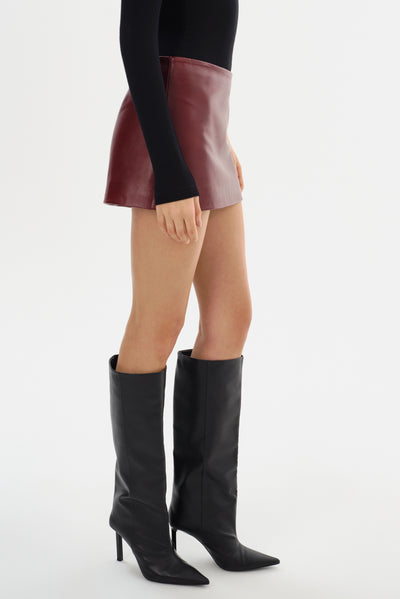 THALIA | Mid-Rise Leather Mini Skirt