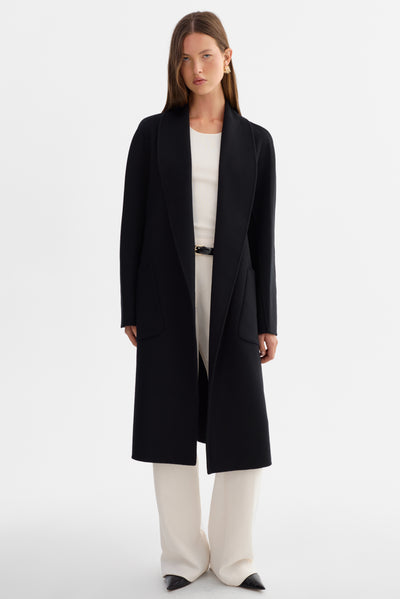 THARA | Shawl Collar Wool Coat