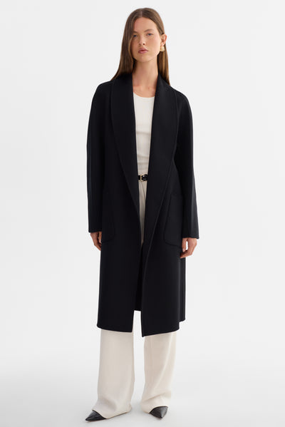 THARA | Shawl Collar Wool Coat
