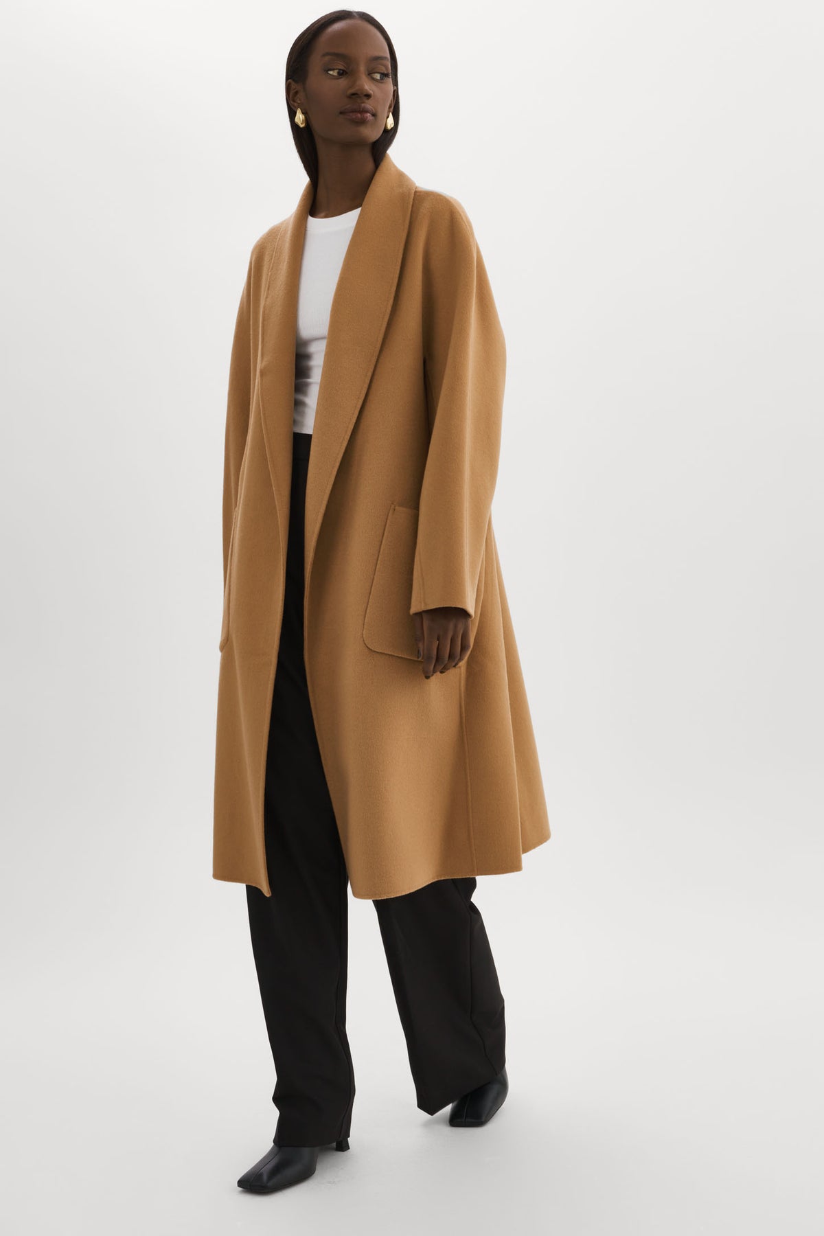 THARA | Manteau en laine à col châle