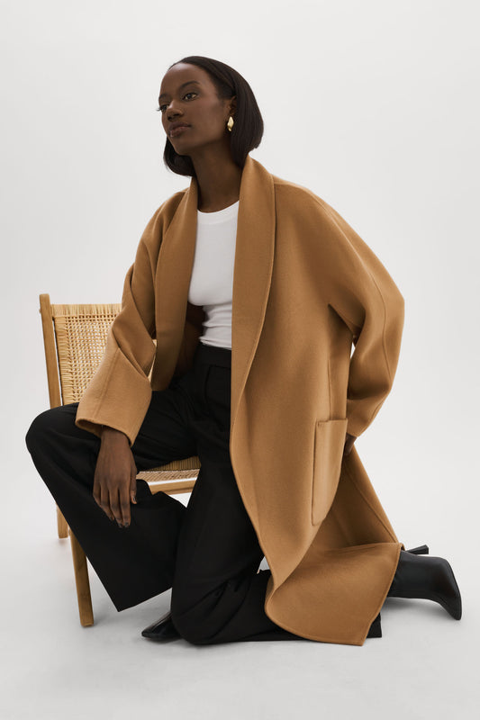 THARA | Manteau en laine à col châle