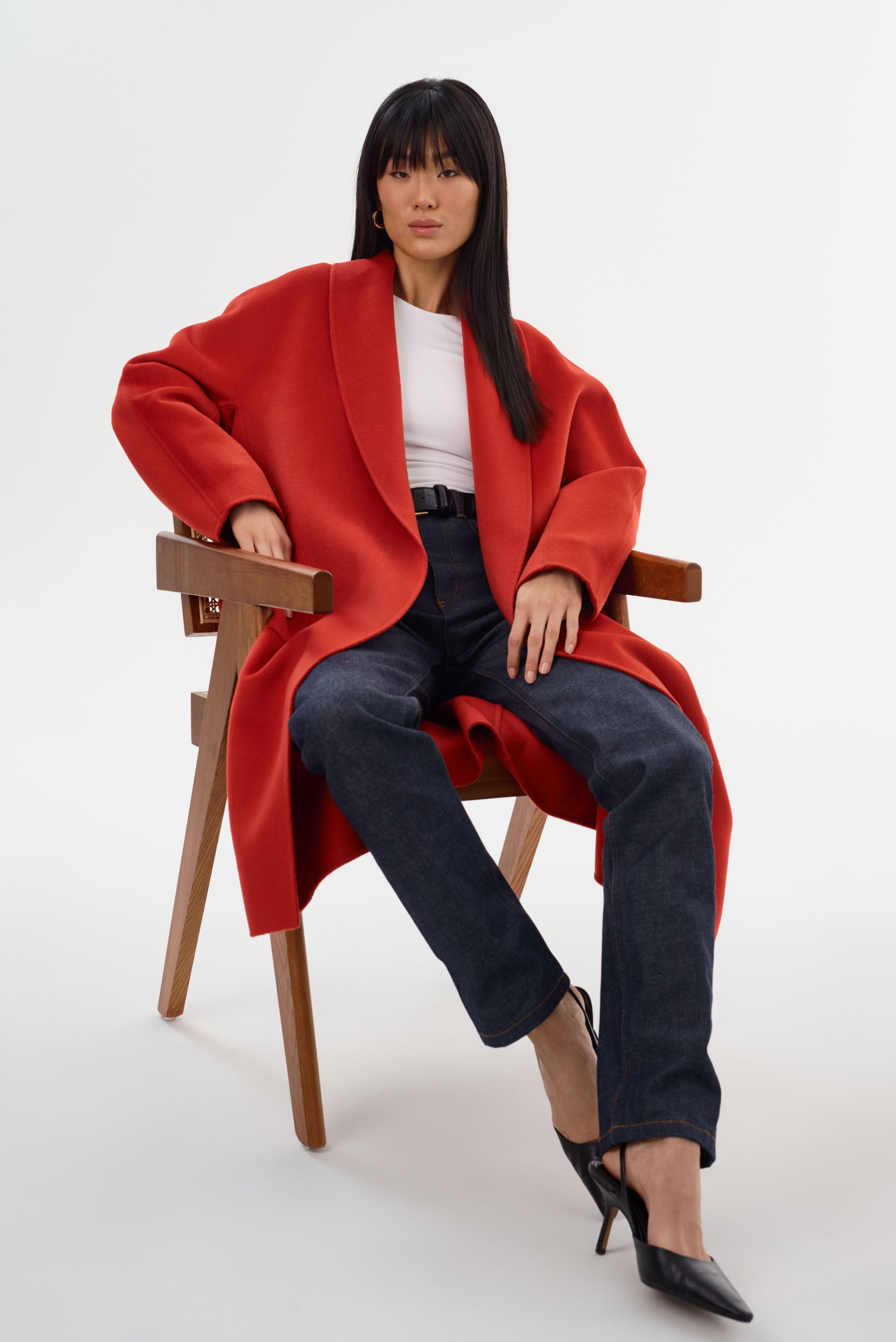 THARA | Manteau en laine à col châle
