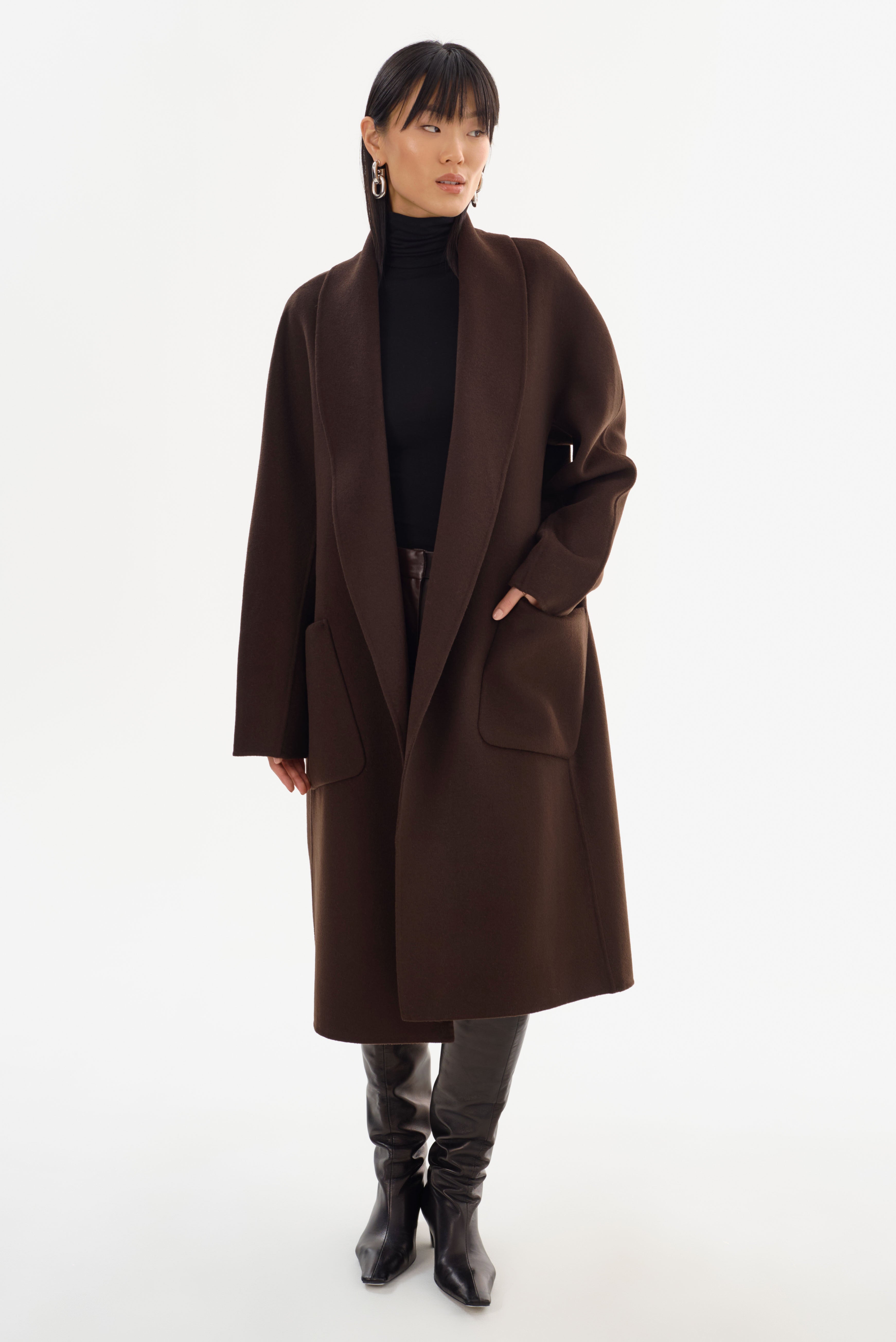 THARA | Manteau en laine à col châle