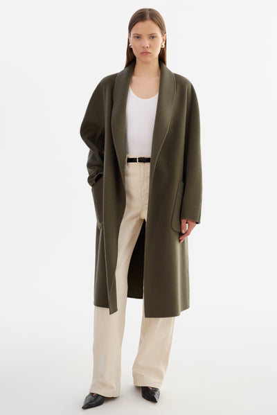 THARA | Shawl Collar Wool Coat