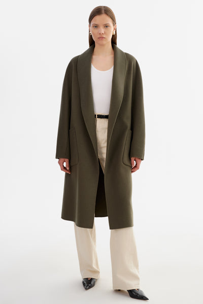THARA | Shawl Collar Wool Coat