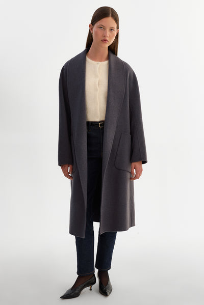 THARA | Shawl Collar Wool Coat