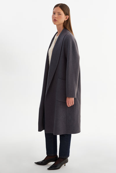 THARA | Shawl Collar Wool Coat