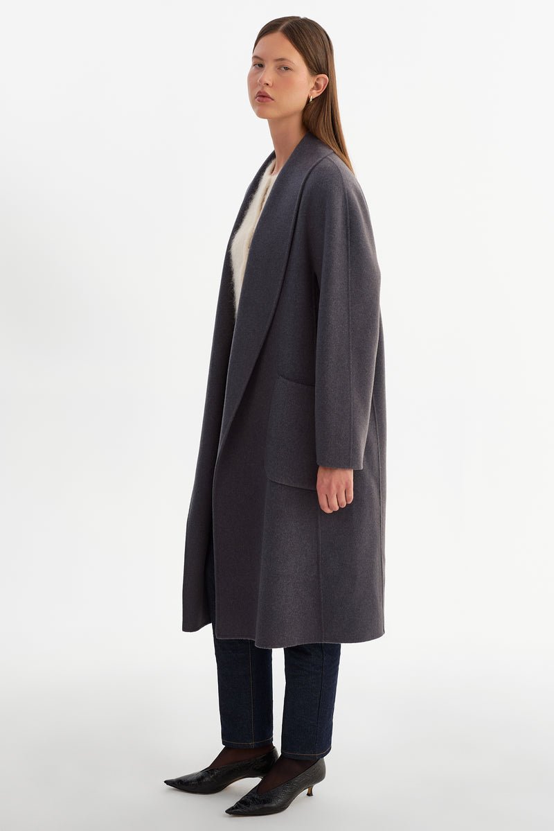 Shawl Collar Wool Coat